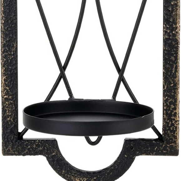 Gothic Candle Sconce Set of 2 -Gold Black Metal Wall Candle Holder Rustic - Picture 6 of 7